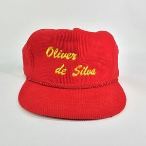 Vtg 80s Oliver DeSilva Construction Corduroy Rope Hat Engineering Transportation